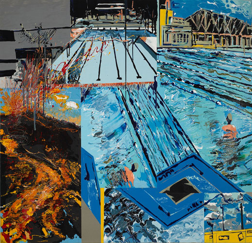 Pool297x130cm,enamel acrylic on canvas 2008